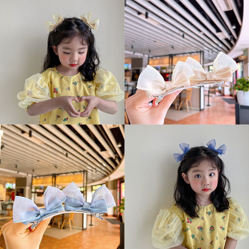 กิ๊บติดผม รูปโบว์น่ารัก เครื่องประดับ สําหรับผู้ใหญ่ และเด็ก มี 3 คู่