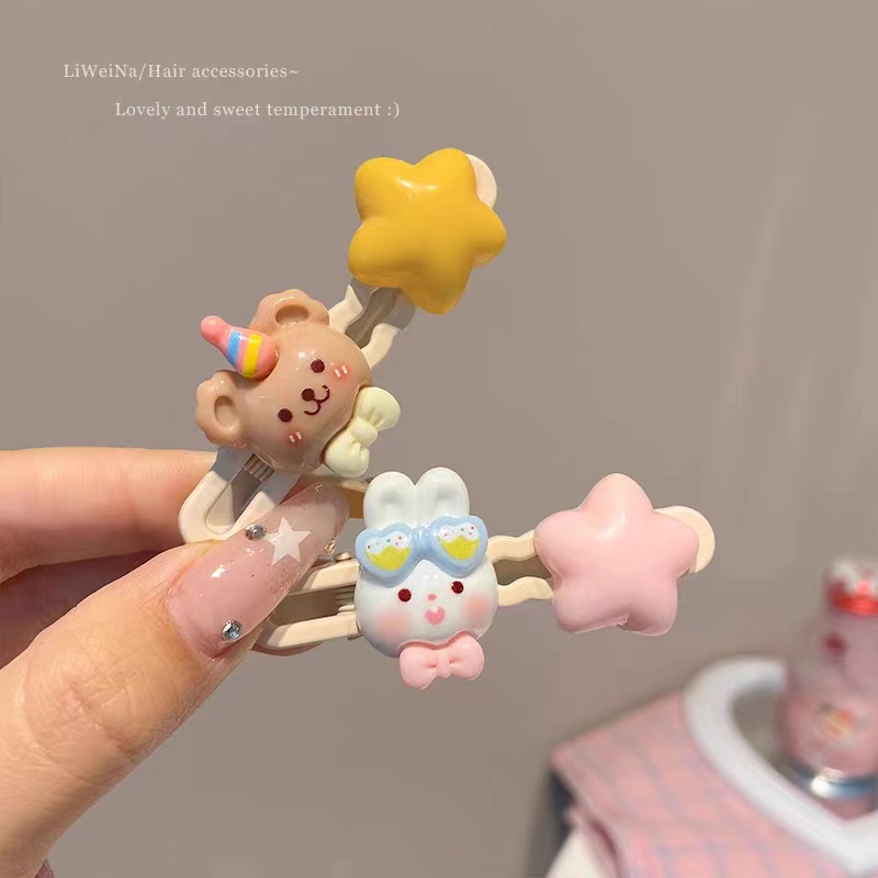 กิ๊บติดผม ลายการ์ตูนหมีน่ารัก สําหรับเด็กผู้หญิง