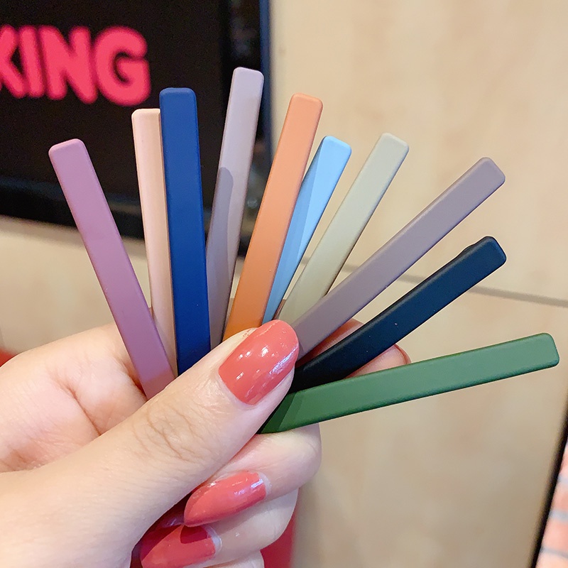 กิ๊บติดผม สีพื้น แบบเรียบง่าย สไตล์เกาหลี สําหรับผู้หญิง