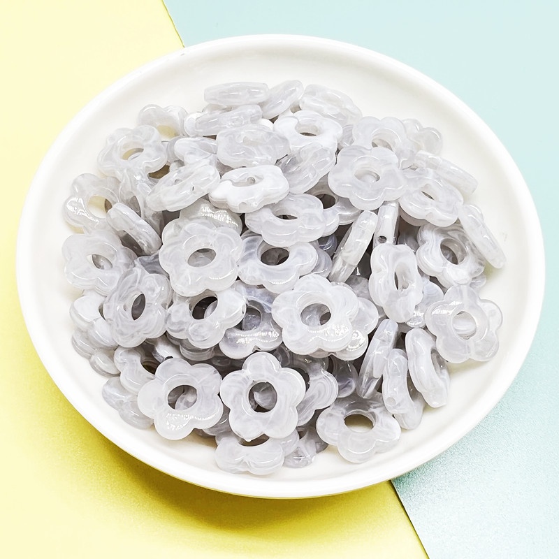 กิ๊บติดผม อะคริลิค ลายดอกไม้ห้ากลีบ แบบรูตรง แฮนด์เมด DIY 10 ชิ้น