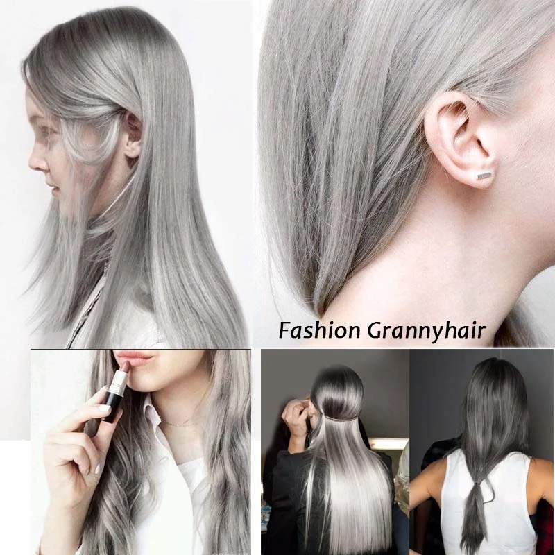 กิ๊บติดผมสังเคราะห์ สีดํา สีเทา ยาวตรง ต่อผมสังเคราะห์ วันพีช