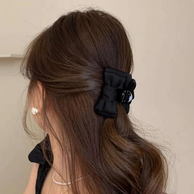 กิ๊บติดผมหางม้า ขนาดเล็ก สีดํา สไตล์เจ้าหญิง แฟชั่นสําหรับผู้หญิง Y2K