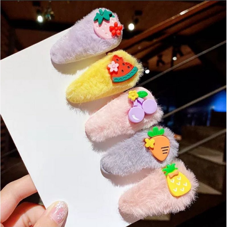 กิ๊บฟูติดผมลายน่ารักสไตล์เกาหลี 5ชิ้น/เซท มีทั้งหมด4เซท