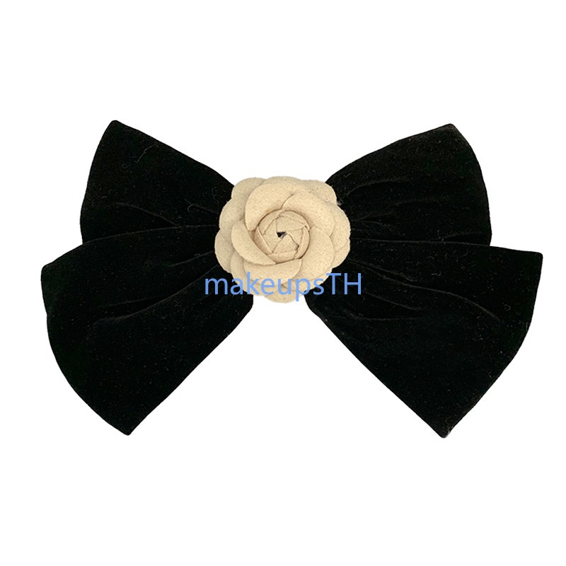 กิ๊บโบติดขนาดใหญ่เนื้อผ้ากำมะหยี่ โบว์ติดผมสไตร์เกาหลี่（A08-04-11）