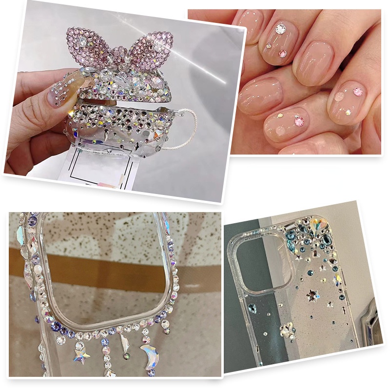 ขวดเรซิ่น ประดับเพชรเทียม พลอยเทียม รูปดาว สําหรับตกแต่งเล็บ Diy