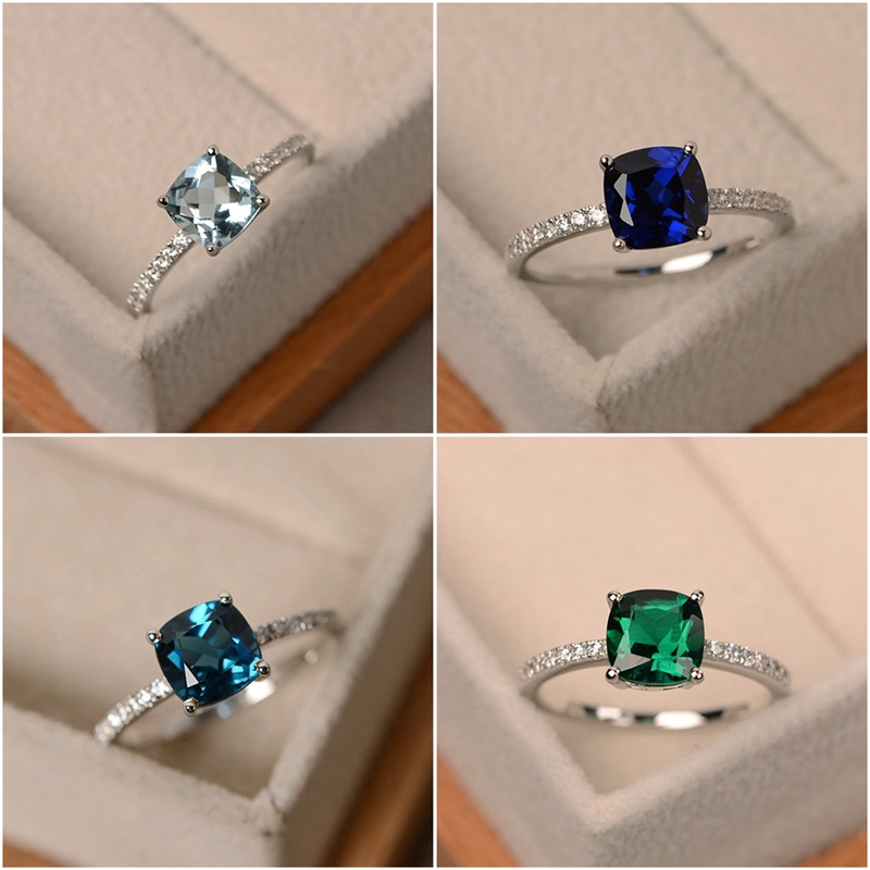 ของขวัญเครื่องประดับแหวนหมั้นแต่งงานผู้หญิง london topaz 925