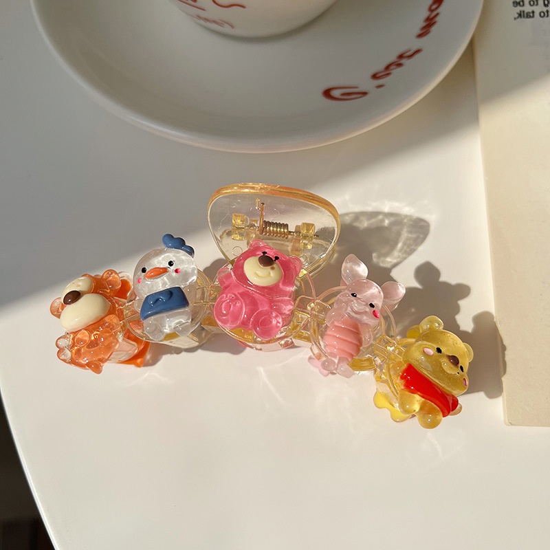 คลิปผมนักเรียนการ์ตูนน่ารัก Sanrio คลิปหนีบผมขนาดใหญ่สำหรับสุภาพสตรีหยิกคลิปฉลาม