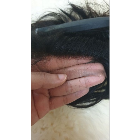 จัดโปร วิกติดกาวผมแท้ เสยได้เนียน มีไรผม รุ่นทนทาน Mono lace ตาข่ายหน้า Swiss lace 6×8