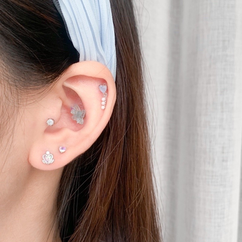 จิวต่างหูเกาหลี Morethanpiercing: A132 Tiny heart