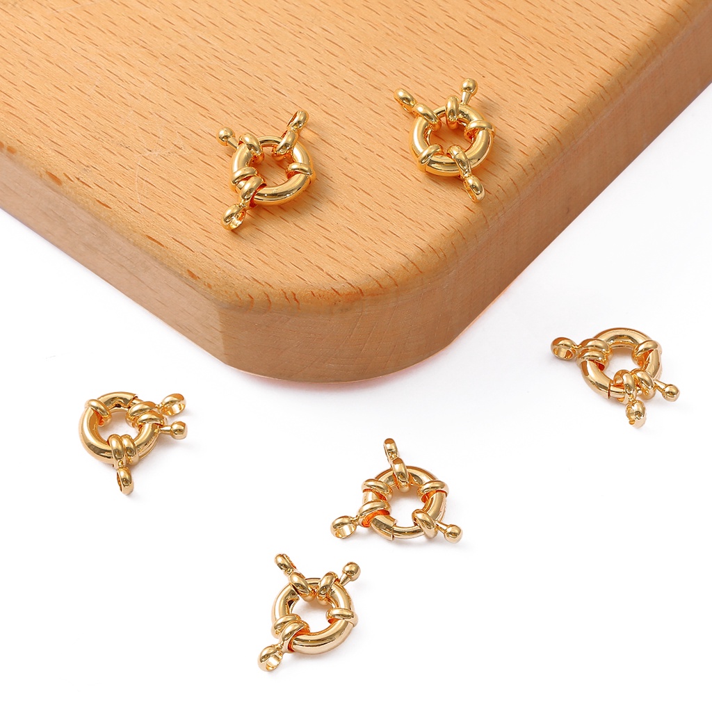 จี้ทองแดงชุบทองแท้ 18k สําหรับทําเครื่องประดับ สร้อยคอ สร้อยข้อมือ DIY 1 ชิ้น ต่อแพ็ค
