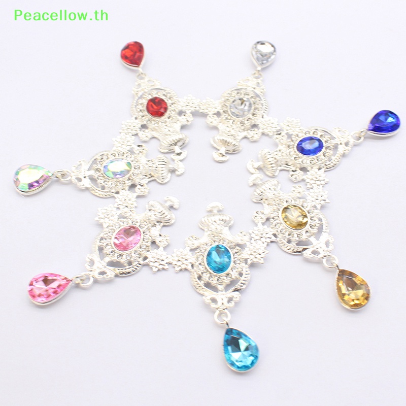 จี้รูปไข่ ประดับเพชร รูปผีเสื้อ สีเหลือง สําหรับตกแต่งขวดไวน์ DIY TH