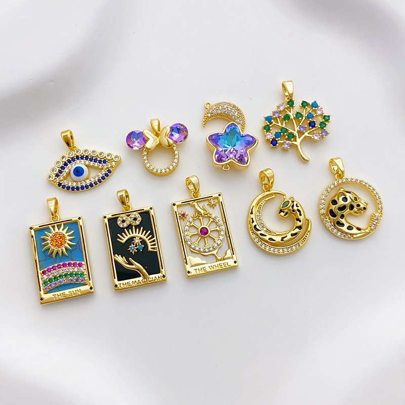 จี้สร้อยคอ สร้อยข้อมือ ประดับเพทาย รูปผีเสื้อ ชุบทอง 18K แฮนด์เมด diy