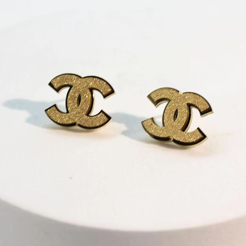 จี้สร้อยคอไทเทเนียม สเตนเลส 18K สีทอง สําหรับต่างหู