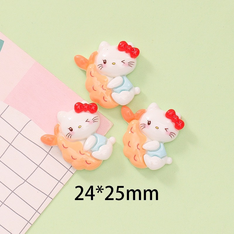 ชุดเครื่องประดับเรซิ่น รูปการ์ตูนแมว Hello Kitty น่ารัก สําหรับตกแต่งสมุดภาพ จํานวน 10 ชิ้น