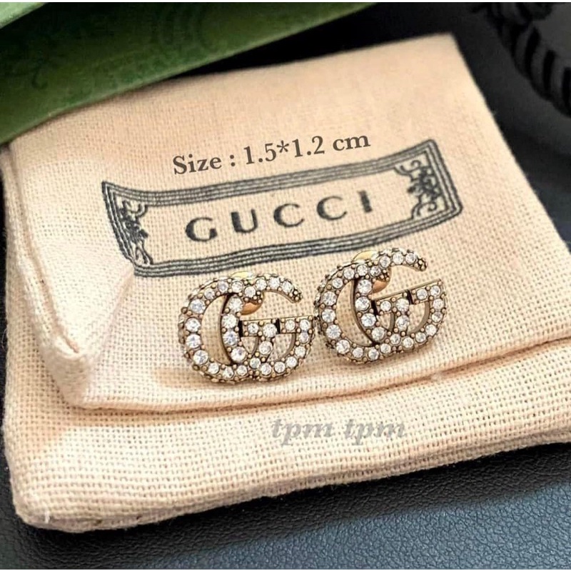 ต่างหู Gucci GG กุชชี่ งานออริ เพชร CZ