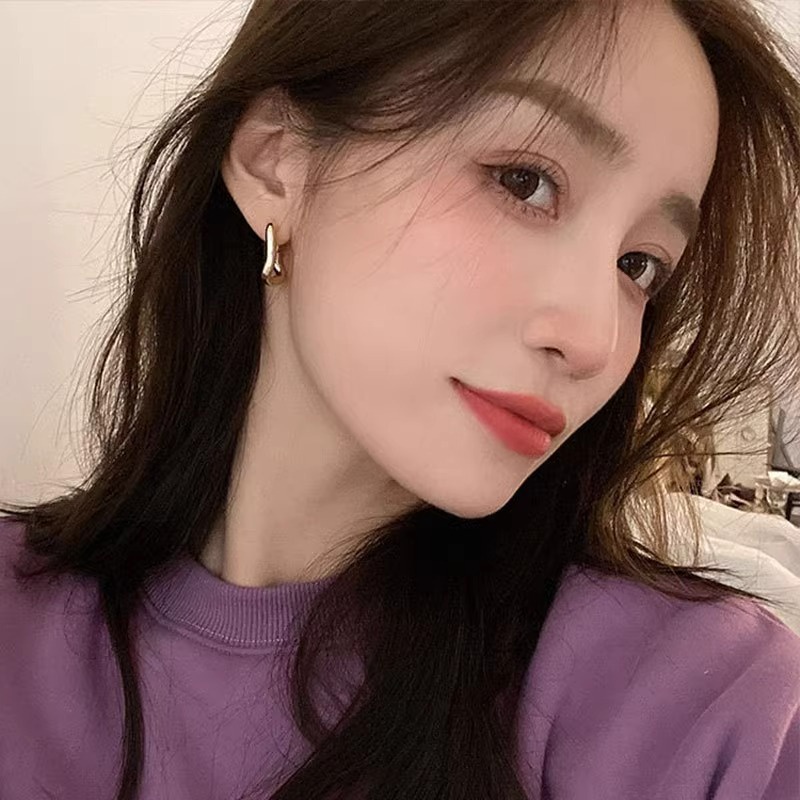 ต่างหูสตั๊ด โลหะ ชุบเงิน S925 รูปแมวน่ารัก สําหรับผู้หญิง