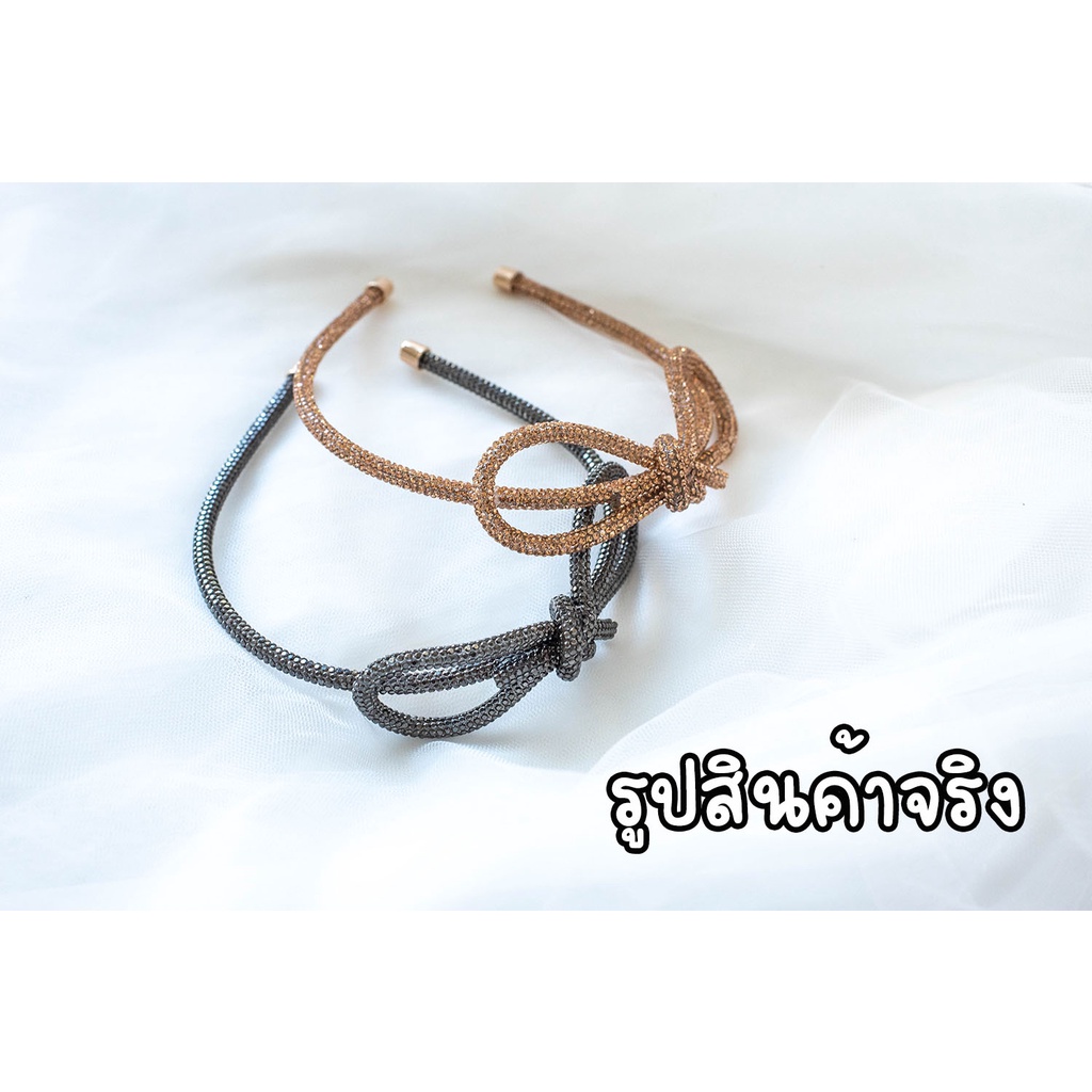 ที่คาดผม โบว์ใหญ่ประดับเพชร Rhinestone ประกายวิบวับมาก มี 6 เฉดสีให้เลือก