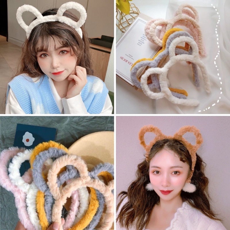 ที่คาดศีรษะ รูปหูแมวน่ารัก กันลื่น แฟชั่นเกาหลี สําหรับผู้หญิง