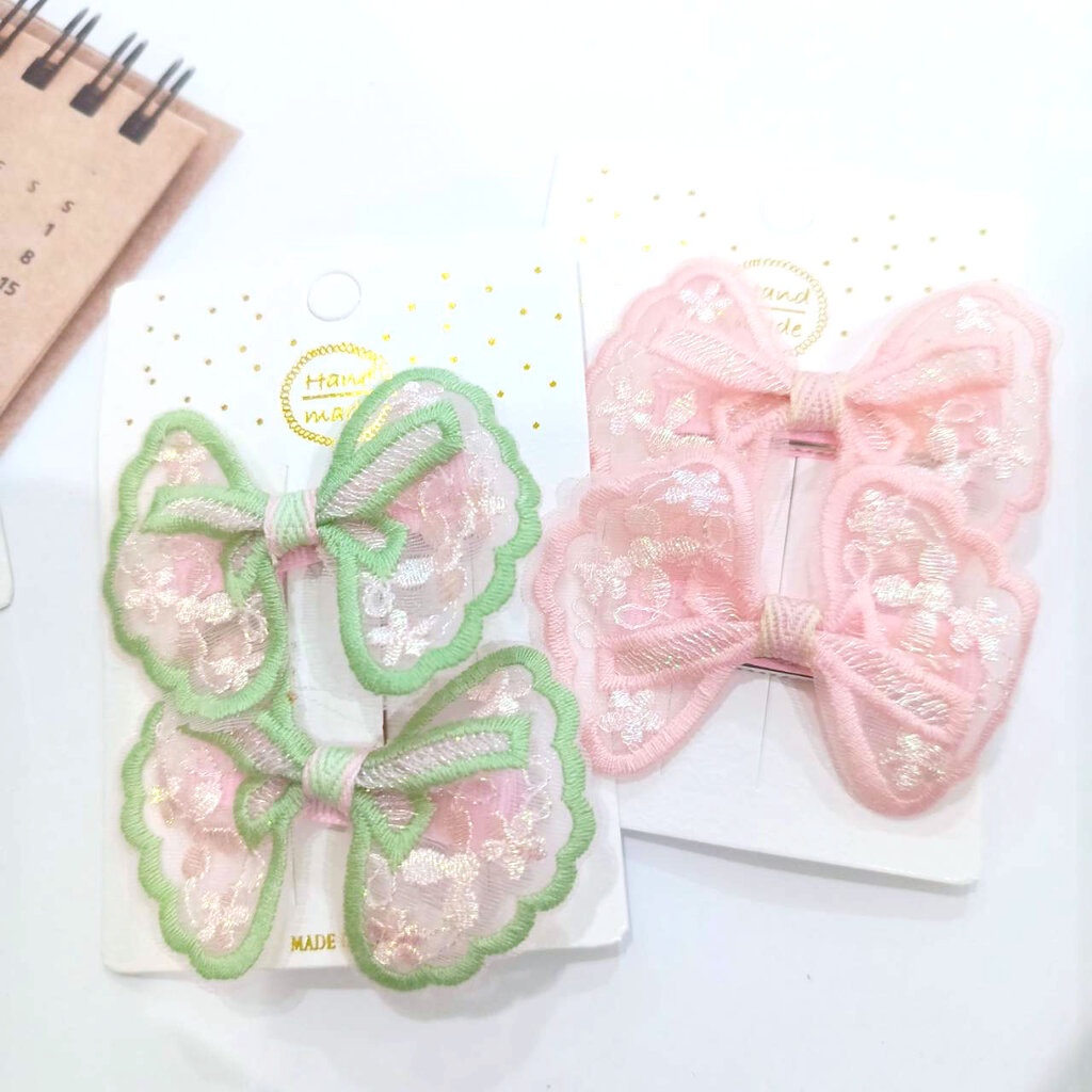 บ้านพลู  2 ชิ้น กิ๊บโบว์ กิ๊บติดผม คุณหนู สีสวย สาวหวาน