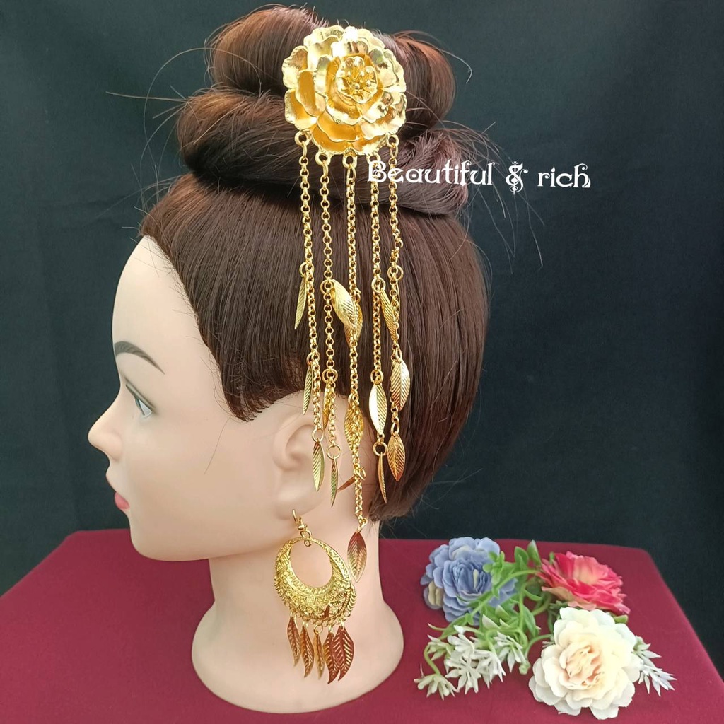ปิ่นปักผมสีทอง เครื่องประดับผม 1001