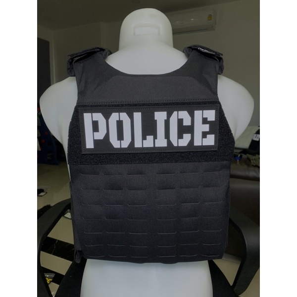 ป้ายPOLICEติดเสื้อเกราะ 1ชุดหน้า-หลัง
