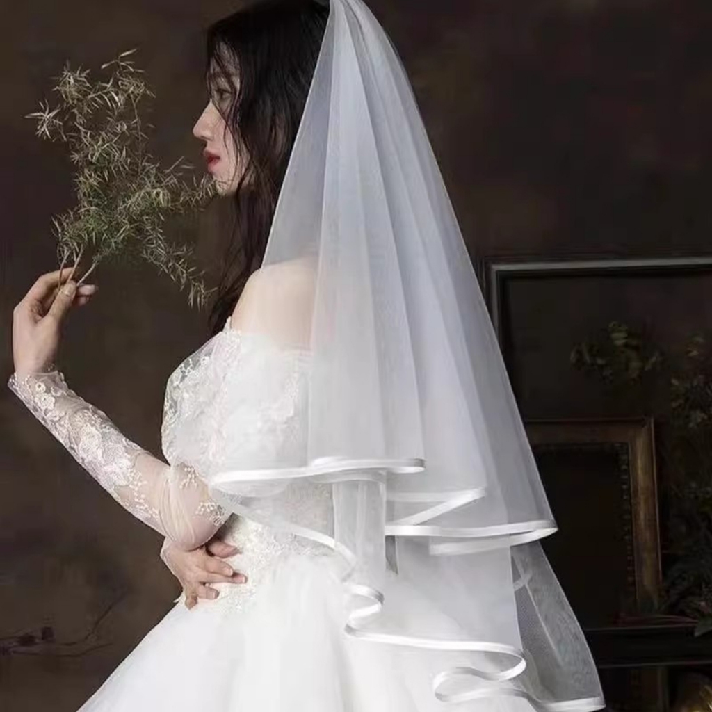 ผ้าคลุมเจ้าสาว งานแต่งงาน  ปาร์ตี้สละโสด ชุดธีมเจ้าสาว bridal veil