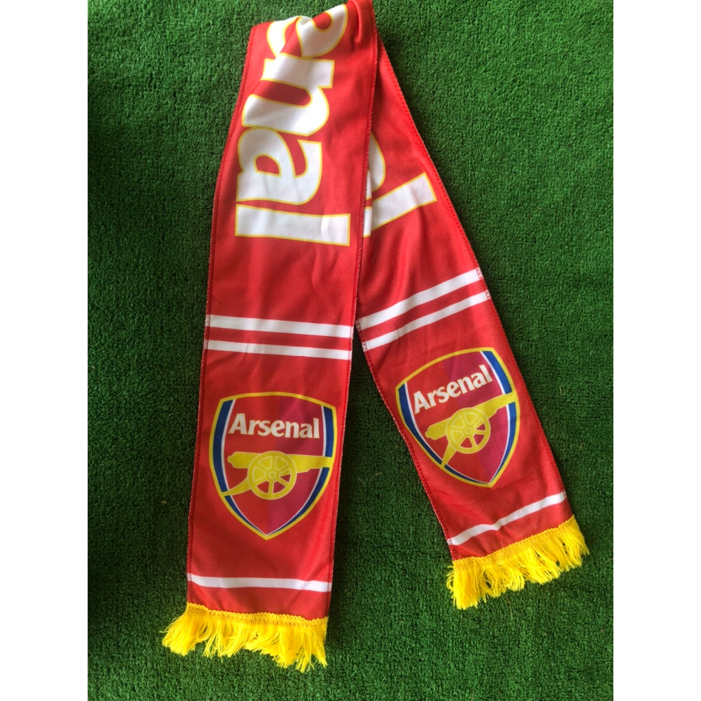 ผ้าพันคอทีม arsenal ผ้าเชียร์ทีมฟุตบอล สโมสร อาร์เซนอล ขนาด 140x17 ซม.