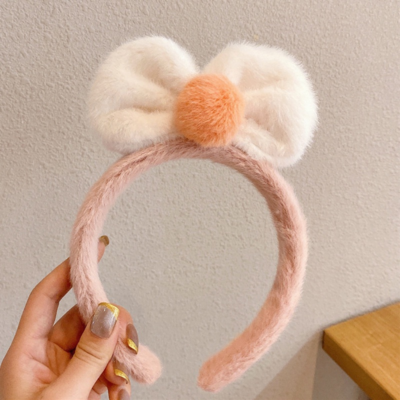 พร้อมส่ง  DayDu ที่คาดผมโบว์ขนมิงค์ เเฟชั่นสไตส์เกาหลี น่ารักๆ สีโทนนู้ดๆเรียบหรู F02