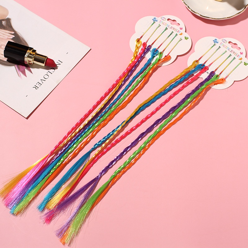 พร้อมส่ง กิ๊บติดผมถักเปีย รูปยูนิคอร์น ประดับโบว์ หลากสี สไตล์เกาหลี สําหรับเด็กผู้หญิง