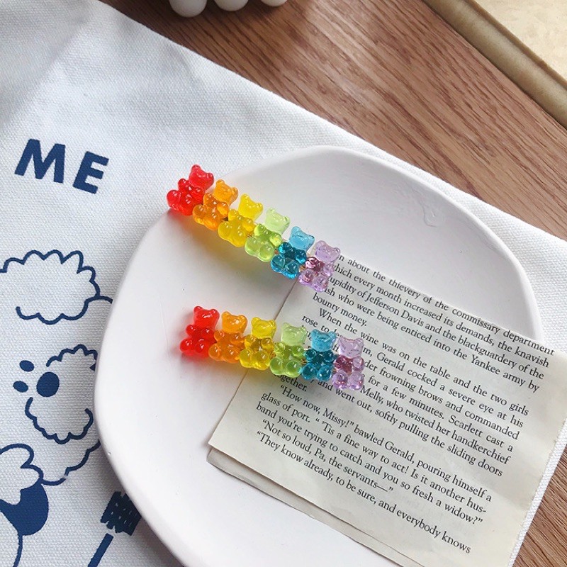 พร้อมส่ง กิ๊ฟติดผม กิ๊ฟติดผมหมี กิ๊ฟหมีเยลลี่ jelly bear กิ๊ฟสไตล์เกาหลี น่ารัก