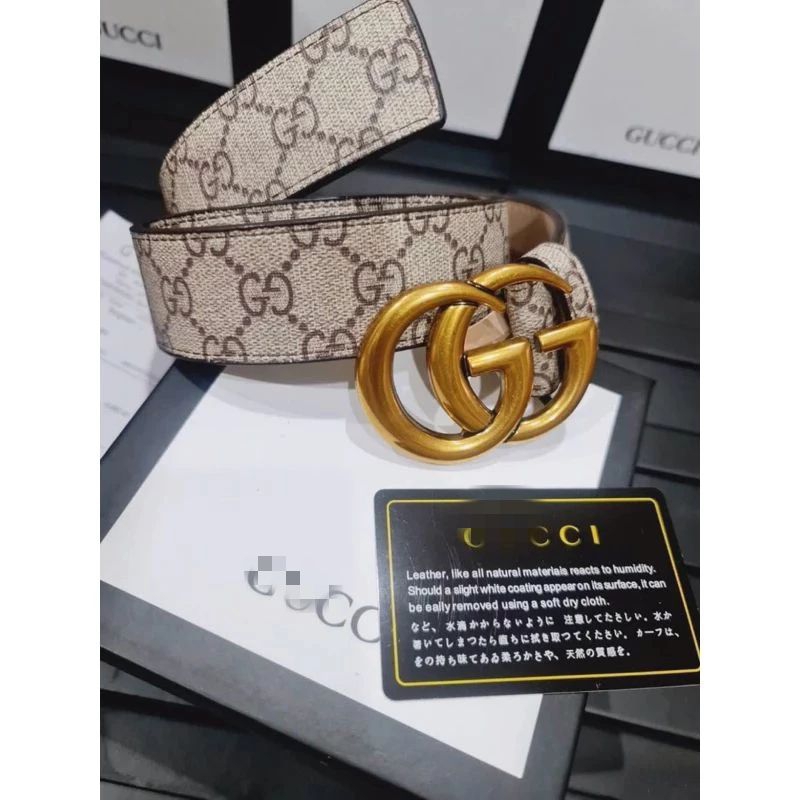 พร้อมส่ง  เข็มขัดหนัง g หัวทอง +อุปกรณ์ ใส่ได้ทั้งหญิงและชาย รุ่นสายเล็ก