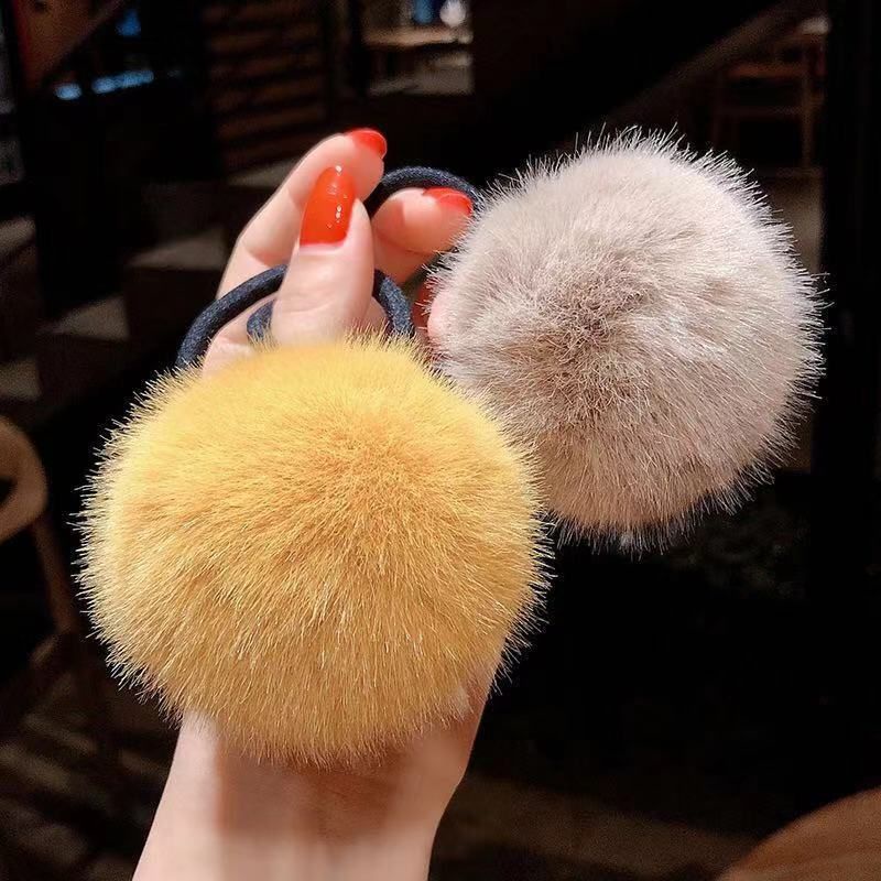 พร้อมส่ง‼ ยางรัดผม ยางมัดผม ปอมปอม ขนมิงค์เทียม ยางรัดผมปุยน่ารัก