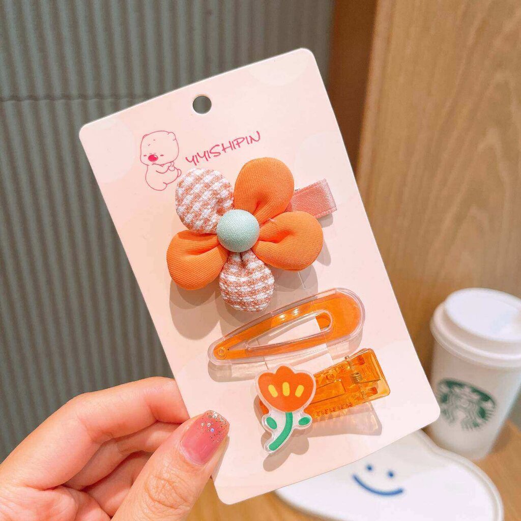 มาหยากิ๊ฟช้อป กิ๊บหนีบผม กิ๊ปดอกไม้ กิ๊บแฟชั่นเด็กน่ารัก สีสันสดใส แพ็ค 3 ชิ้น