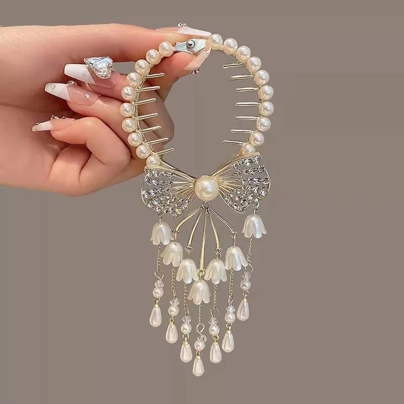 มาใหม่! กิ็ฟติดผม ประดับโบว์พลอยเทียม แวววาวสวยน่ารักๆพร้อมส่งในไทย