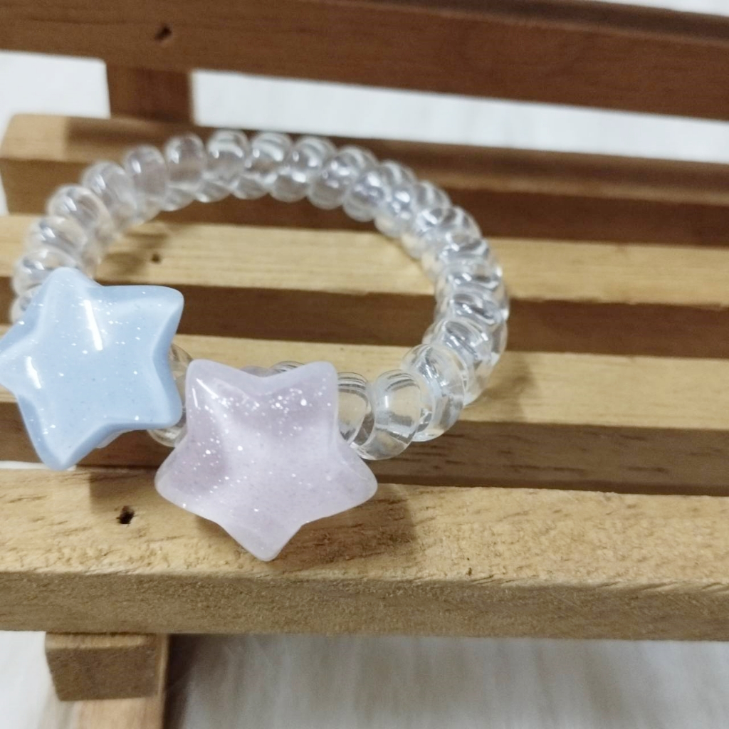 ยางมัดผม แบบเกลียว สายโทรศัพท์ ดาว / ของใหม่ค่ะ