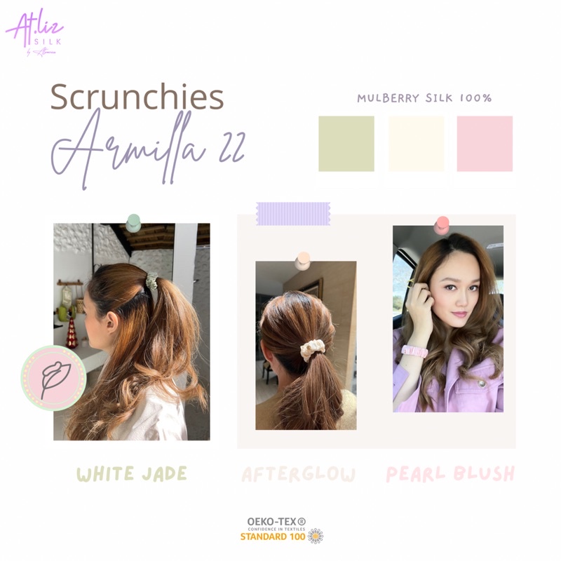 ยางรัดผมผ้าไหมมัลเบอร์รี่ รุ่นมัดแน่น แอทลิซ Atlizilk Armilla 22 Scrunchies
