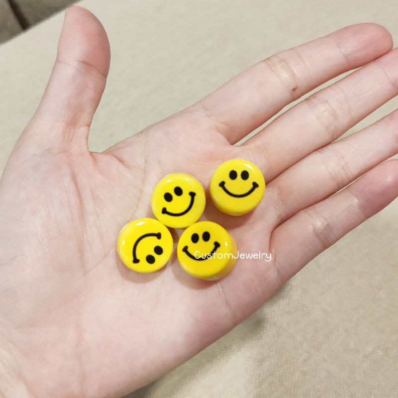 (ราคาส่ง6.-) ลูกปัด เซรามิก ลูกปัดเซรามิก ลูกปัดหน้ายิ้ม Smiley สมายลี่ กุหลาบ หน้ายิ้ม