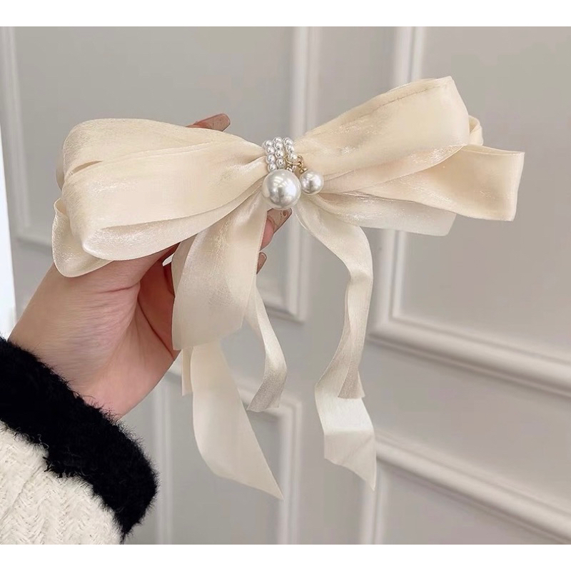 ร้าน พร้อมส่ง กิ๊บโบว์ผ้าซาติน น่ารัก สไตล์เกาหลี