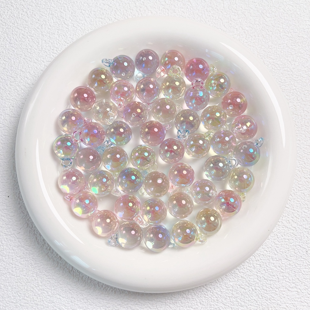 ลูกปัด UV ชุบใส แฮนด์เมด 14 รู สําหรับแขวนตกแต่งรถยนต์ DIY 10 ชิ้น