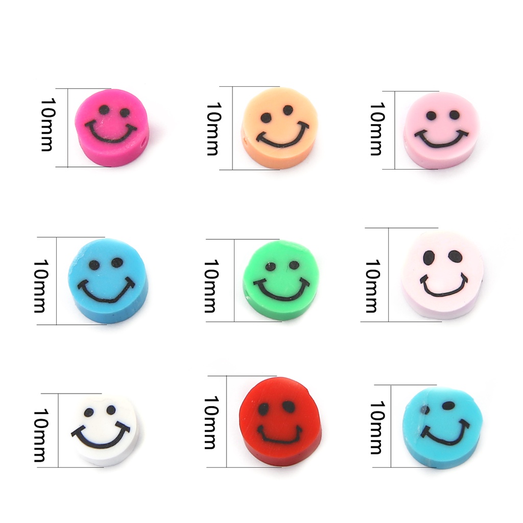 ลูกปัดดินโพลิเมอร์รูปใบหน้ายิ้มสําหรับทําเครื่องประดับ 30 ชิ้น 10 มม.