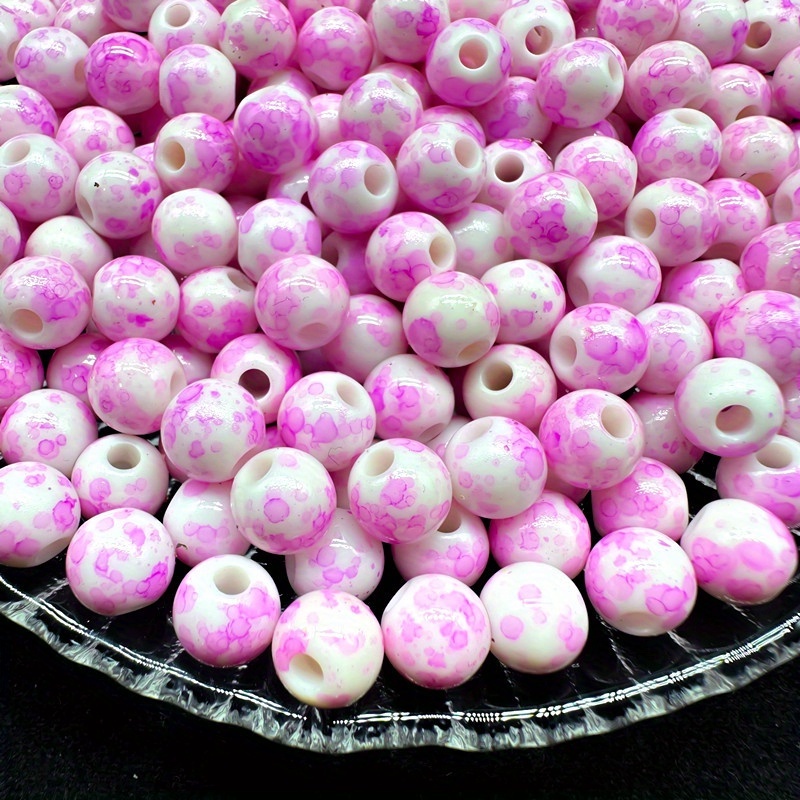 ลูกปัดอะคริลิค ทรงกลม ขนาด 8 มม. สําหรับทําเครื่องประดับ แฮนด์เมด DIY 50 ชิ้น ต่อแพ็ก