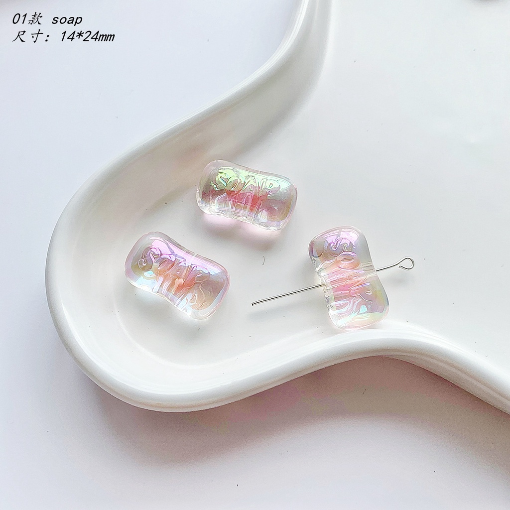 ลูกปัดอะคริลิค ทรงกลม น่ารัก สําหรับทําเครื่องประดับ แฮนด์เมด DIY 5 ชิ้น
