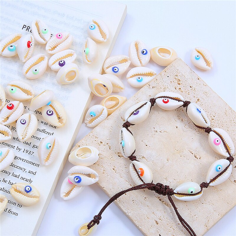 ลูกปัดเปลือกหอย สําหรับทําเครื่องประดับ DIY 10 ชิ้น