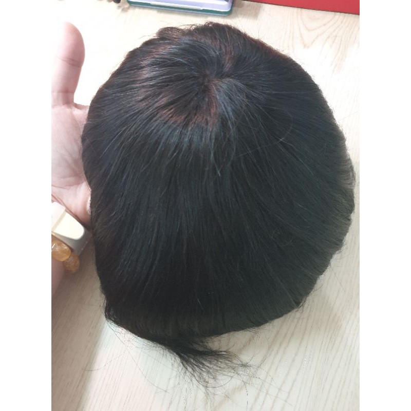 วิกติดกาวพียู เบสหนาที่สุด 0.12-0.14มม หนา130% ขอบดอกไม้ ขอบคลื่น skin PU scallop ผมแท้100%