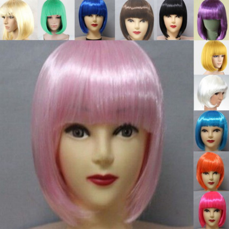 วิกผมบ๊อบสั้นตรง วิกผมคอสเพลย์ 13 สี สําหรับผู้หญิง