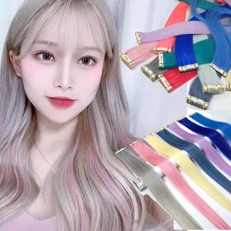วิกผมยาวตรง สีย้อม แฟชั่นสําหรับผู้หญิง ต่อผมทำสี ต่อผมทำสี วิก วิกผม ผมปลอม