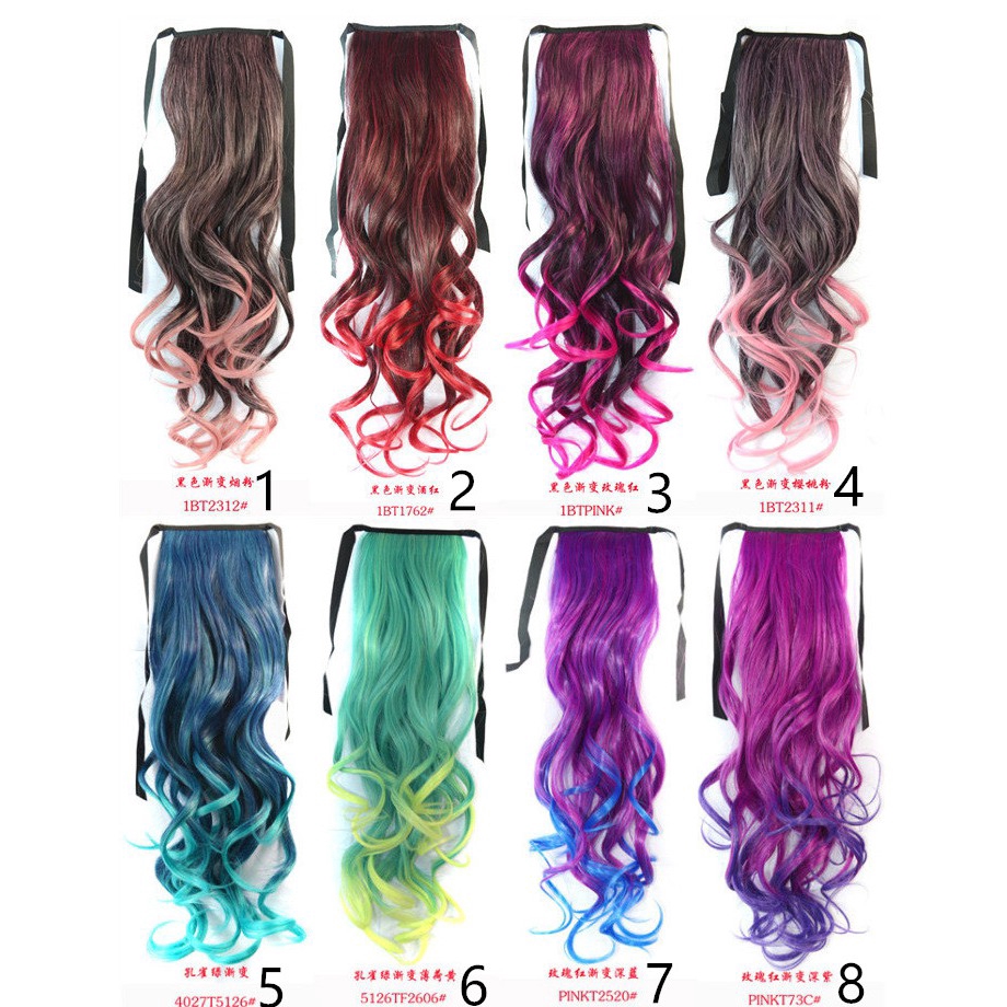 วิกผมหางม้าสังเคราะห์ สีชมพู สีแดง สําหรับแต่งคอสเพลย์