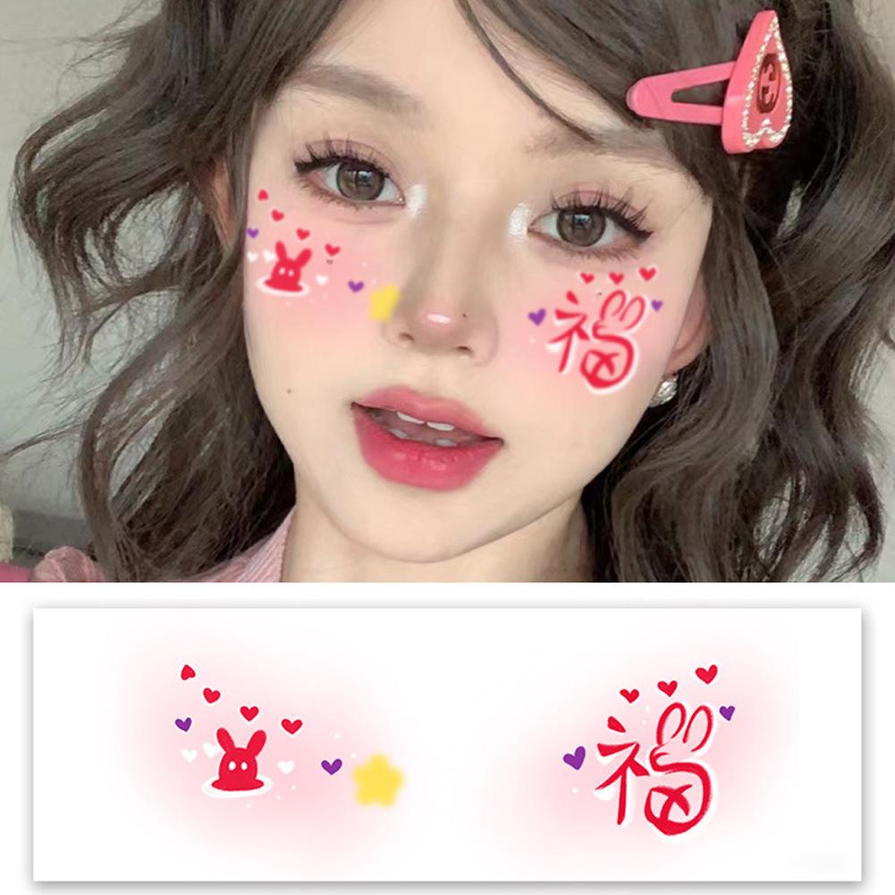 สติกเกอร์รอยสักชั่วคราว แบบนิ่ม ลายโบว์คริสต์มาส สําหรับแต่งหน้า A6R8