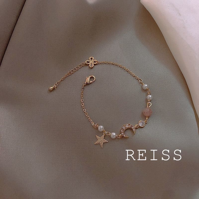 สร้อยข้อมือ ประดับจี้ดาว และดวงจันทร์ สไตล์เกาหลี เครื่องประดับสำหรับผู้หญิง