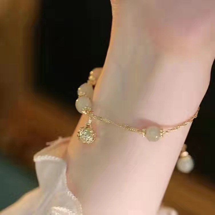 สร้อยข้อมือ ประดับหยก รูปกระต่าย สไตล์จีน สําหรับผู้หญิง และนักเรียน